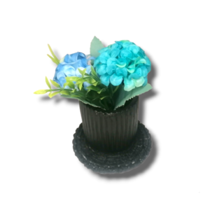 Σετ Χειροποίητο Τσιμεντένιο φυτοδοχείο με λουλούδια και το coaster του - βάζα & μπολ, τσιμέντο, γύψος