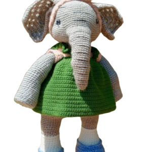Ελέφαντας με φουστάνι 32εκ - λούτρινα, παιχνίδια, amigurumi, δώρο έκπληξη, δώρο γεννεθλίων