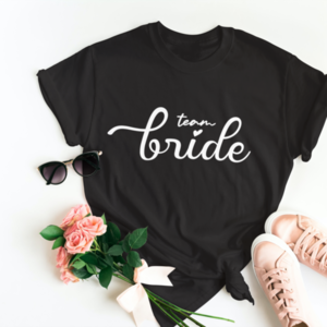 Γυναικείο T-Shirt μαύρο για πάρτι νύφης - Team Bride - t-shirt, είδη για πάρτυ - 2