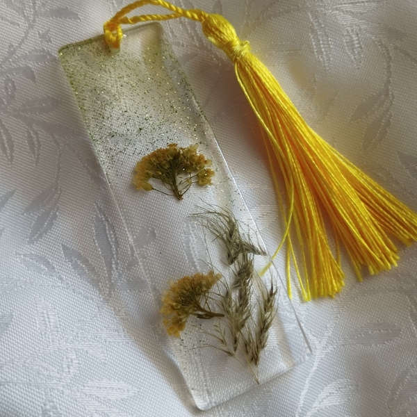"Flower Blossom Bookmarks" Σελιδοδείκτες από υγρό γυαλί - γυαλί, σελιδοδείκτες, αποξηραμένα άνθη - 4