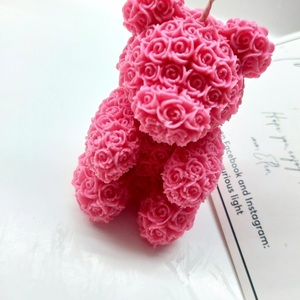 Φυτικό κερί σόγιας rose bear - δώρα για βάπτιση, κερί, αρωματικά κεριά, δώρα για γυναίκες