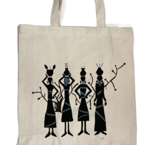 Canvas Tote Bag ζωγραφισμένη στο χέρι - African Women - ύφασμα, ώμου, all day, tote, πάνινες τσάντες