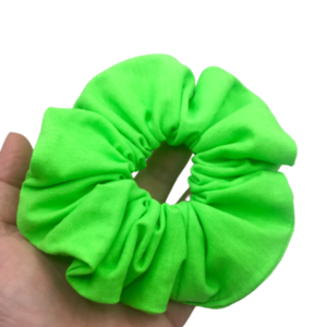 Υφασμάτινο λαστιχάκι scrunchie chlorophyll green - ύφασμα, κορίτσι, για τα μαλλιά, λαστιχάκια μαλλιών - 3