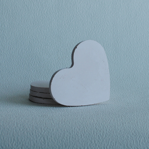 Σουβέρ σε σχήμα καρδιάς από τσιμέντο Λευκό 10 cm | Concrete Decor - καρδιά, τσιμέντο, πιατάκια & δίσκοι