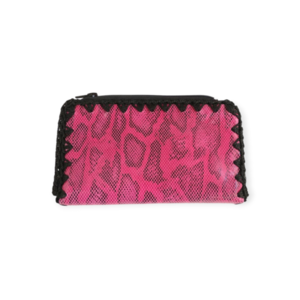 Χειροποίητος γυναικείος δερμάτινος φάκελος ροζ animal print -KA130 - δέρμα, νήμα, φάκελοι, χειρός, πλεκτές τσάντες