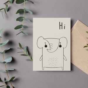 HI, ELEPHANT | NURSERY GREETING CARD | 105 × 148,5mm - γενέθλια, γέννηση - 2