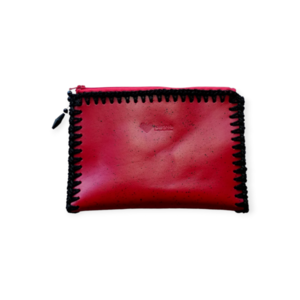 Χειροποίητος δερμάτινος γυναικείος φάκελος χειρός κόκκινος -KA208 - δέρμα, νήμα, φάκελοι, χειρός, πλεκτές τσάντες