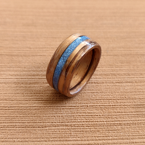 Χειροποίητο ξύλινο δακτυλίδι zebrawood - ξύλο, χειροποίητα, σταθερά - 2