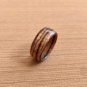 Χειροποίητο ξύλινο δακτυλίδι zebrano - ξύλο, χειροποίητα, σταθερά - 2