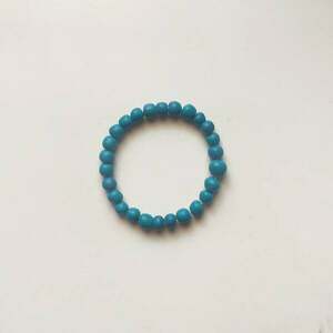 Turquoise beaded bracelet - πηλός, boho, χεριού, αυξομειούμενα