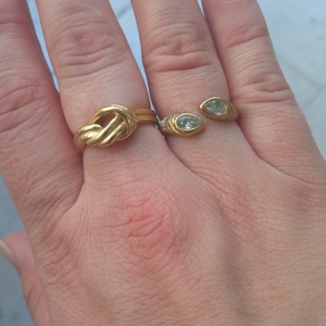 Δαχτυλίδι χρυσός κόμπος - chevalier, επιχρυσωμένα, ορείχαλκος, αυξομειούμενα - 2