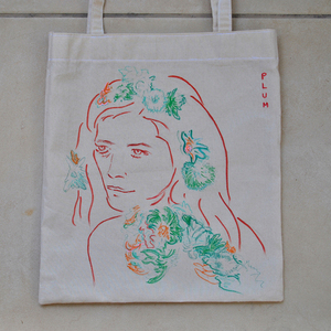 tote bag τσάντα χειροποίητη, ζωγραφισμένη στο χέρι - ύφασμα, ζωγραφισμένα στο χέρι, ώμου, all day, tote - 4