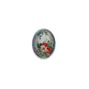 Δαχτυλίδι ατσάλινο με υγρό γυαλί " Floral " - γυαλί, λουλούδι, μεγάλα, αυξομειούμενα
