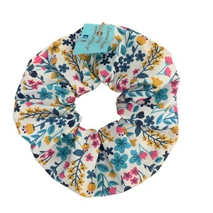 Scrunchie XL Λουλούδια του Καλοκαιριού - ύφασμα, λουλούδια, για τα μαλλιά, δώρα για γυναίκες, λαστιχάκια μαλλιών