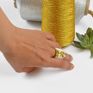 ATHINA MAILI - Υφαντό φαρδύ δαχτυλίδι με μαργαριτάρια - μαργαριτάρι, χειροποίητα, υφαντά, boho - 2