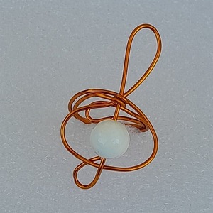 Δαχτυλίδι Χειροποίητο κλειδί του ΣΟΛ ημιπολύτιμοι λίθοι Λευκός Όνιχας ρυθμιζόμενο δαχτυλίδι, μέταλλο Χαλκός με ειδική αντιαλεργική επίστρωση - ημιπολύτιμες πέτρες, χαλκός, κρεμαστά, γάντζος - 2
