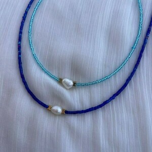 Classic Almmar Single Pearl Beaded Necklace - τσόκερ, χάντρες, κοντά, πέρλες, seed beads - 2