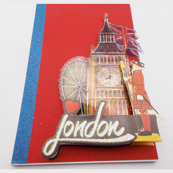 Σημειωματάριο της σειράς "Travel Pop ups" με χειροποίητο εξώφυλλο, σε σχέδιο Λονδίνο - τετράδια & σημειωματάρια - 2