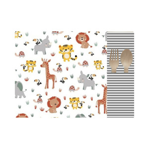 Παιδικό σουπλά (35x25 εκ.) 1 τεμάχιο - safari - ύφασμα, κορίτσι, αγόρι, σουπλά, ζωάκια