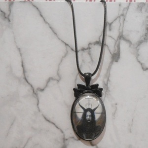 Κολιέ με γυαλί Lilith pendant - δέρμα, γυαλί, μεταλλικά στοιχεία, μενταγιόν - 4