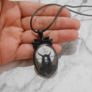 Κολιέ με γυαλί Lilith pendant - δέρμα, γυαλί, μεταλλικά στοιχεία, μενταγιόν - 5