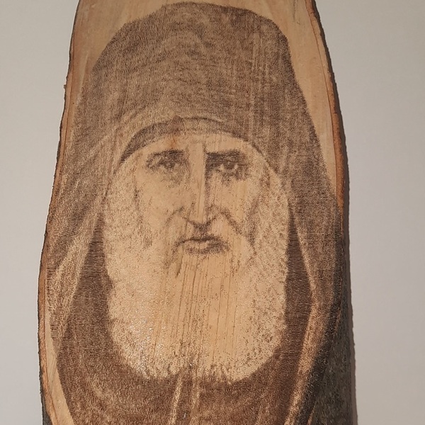Άγιος Παΐσιος σε ξύλο ελιάς-Αντίγραφο - ξύλο, διακοσμητικά - 2