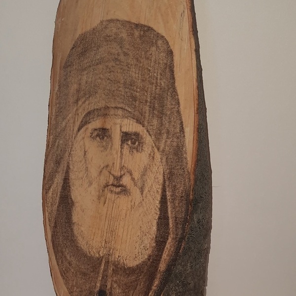 Άγιος Παΐσιος σε ξύλο ελιάς-Αντίγραφο - ξύλο, διακοσμητικά - 3