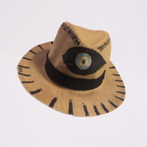 Black Eye Hat (ψάθινο, μπεζ χρώμα, M, 12 Χ 31 Χ 34) - ψάθινα - 3
