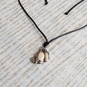 Cord necklace μαύρο με ελεφαντάκι, 33εκ. - ορείχαλκος, τσόκερ, ελεφαντάκι, κοντά, boho - 4