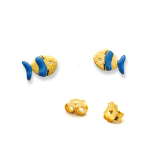 Σκουλαρίκια Ψαράκια με Σμάλτο Ασήμι 925 - ασήμι 925, σμάλτος, ψάρι, καρφωτά, μικρά