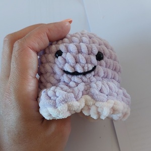 Πλεκτη μέδουσα βελουτε/ stuffed crochet jellyfish - λούτρινα - 3