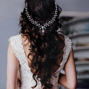 Bridal Headband Drop Νυφικό κόσμημα ασημί χειροποίητο headband για τα μαλλιά με κρύσταλλα - 2