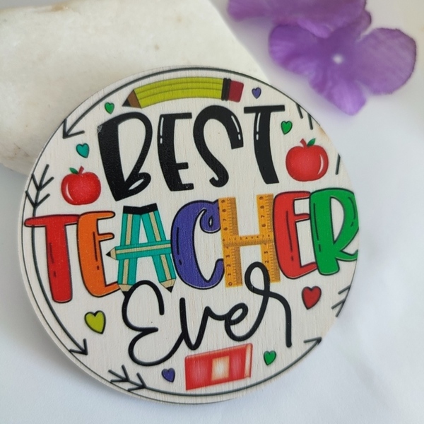 Ξύλινο Μαγνητακι για τη δασκάλα ή για τον δάσκαλο μας - μαγνητάκια, για δασκάλους, η καλύτερη δασκάλα - 2