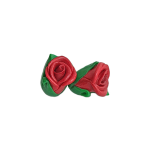 Καρφωτά σκουλαρίκια τριαντάφυλλα μπουμπούκια - πηλός, λουλούδι, καρφωτά, μικρά, καρφάκι - 4