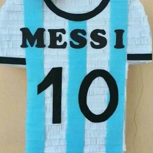 Φανέλα Messi Γαλάζιο Άσπρο 50Χ40 εκ. - αγόρι, πινιάτες, ποδόσφαιρο - 4