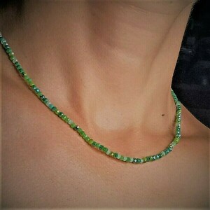 Κολιέ minimal multi color green κρύσταλλα (μήκος 45-50 εκ) - ημιπολύτιμες πέτρες, κρύσταλλα, κοντά, layering, φθηνά - 2