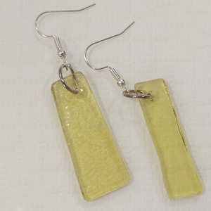 Μοναδικά κίτρινα σκουλαρίκια από γυαλί - γυαλί, κρεμαστά, γάντζος, φθηνά