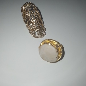 Σετ δαχτυλίδι χειροποίητο μοναδικό - ημιπολύτιμες πέτρες, επάργυρα, σετ, για γάμο, αυξομειούμενα - 2
