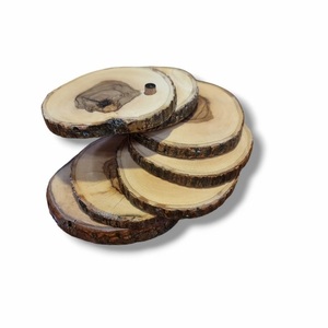 Σουβέρ από φυσικό ξύλο ελιάς σε σχήμα κορμού (17cm) (6τμχ.+βάση) - ξύλο, σουβέρ, είδη σερβιρίσματος, ξύλινα σουβέρ - 3
