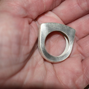 Ασημένιο δαχτυλίδι μπάρα - ασήμι 925, γεωμετρικά σχέδια, σταθερά, μεγάλα - 3