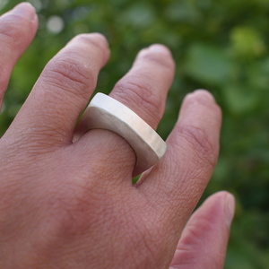Ασημένιο δαχτυλίδι μπάρα - ασήμι 925, γεωμετρικά σχέδια, σταθερά, μεγάλα - 4