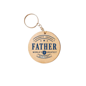 Ξύλινο μπρελόκ "world's greatest father" - ξύλο, μπαμπάς, γιορτή του πατέρα, σπιτιού, μπρελοκ κλειδιών