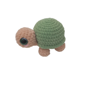 Πλεκτό κουκλάκι χελώνα μεσαία πράσινη 18 εκ. - λούτρινα, δώρα για παιδιά, amigurumi