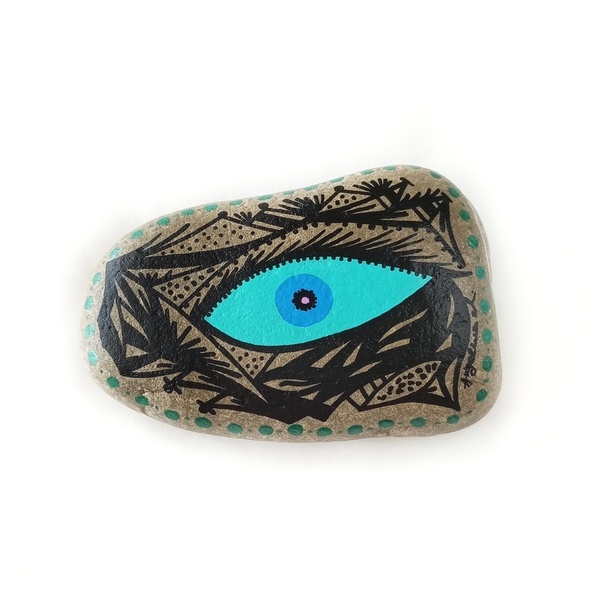 Ζωγραφιστή πέτρα μάτι - πέτρα, evil eye, διακοσμητικές πέτρες, γούρια