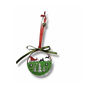 Χριστουγεννιάτικο ξύλινο στολίδι 9cm πολύχρωμο - ξύλο, άγιος βασίλης, στολίδια, δέντρο, μπάλες