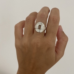 Χειροποίητο δαχτυλίδι από ασήμι 925 ''Helios'' με αυξομείωση - chevalier, ασήμι 925, γεωμετρικά σχέδια, αυξομειούμενα