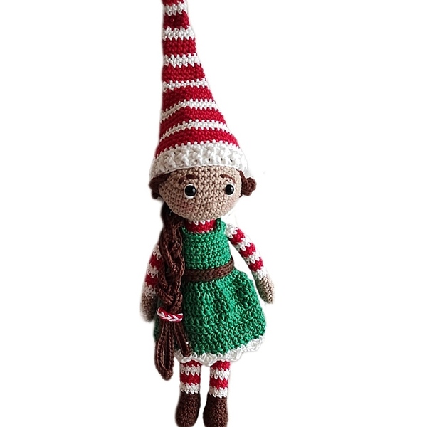 Χειροποίητη πλεκτή κούκλα ξωτικό - crochet, λούτρινα, χριστούγεννα, amigurumi