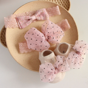 Baby Girl Headband and Socks - δώρα για μωρά, αξεσουάρ μωρού, αξεσουάρ μαλλιών