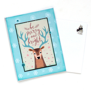 Χριστουγεννιάτικη ευχετήρια κάρτα "Be merry and bright" - χαρτί, scrapbooking, ευχετήριες κάρτες