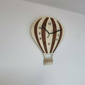 Παιδικό Ρολόι τοίχου ξύλινο αερόσταρο 35x25cm (2 αποχρώσεων) - ξύλο, κορίτσι, αγόρι, ρολόγια - 3